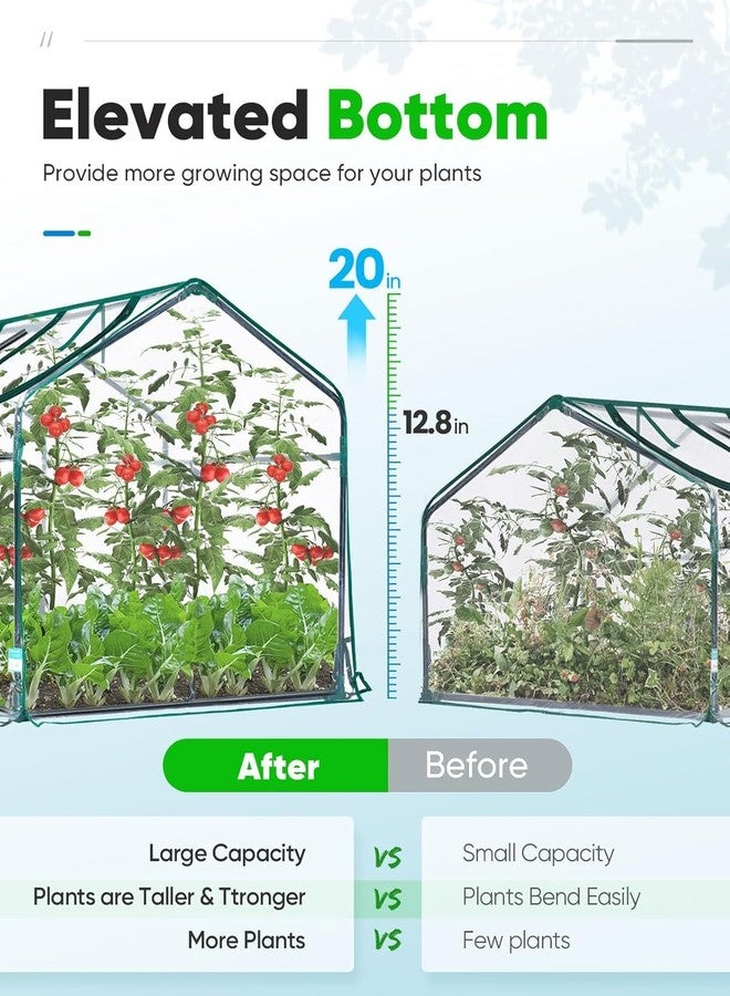 Quictent Mini Greenhouse, Portable Quick-Setup Small Tabletop Waterproof UV Protected PVC Cover Shelter for Outdoors/Indoors W/ Raised Base for Garden Plant Seed Starting, 71"x36"x36" Clear - Image 3